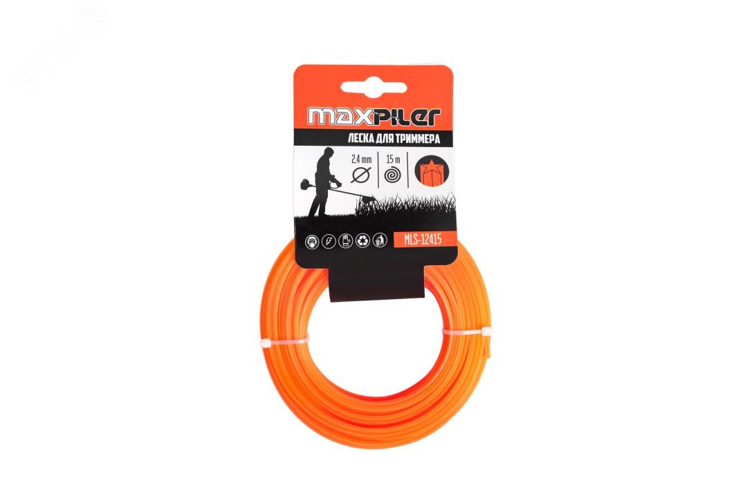 Изображение товара Леска для триммера 2.4 мм 15 м звезда оранжевая П.И.Т.