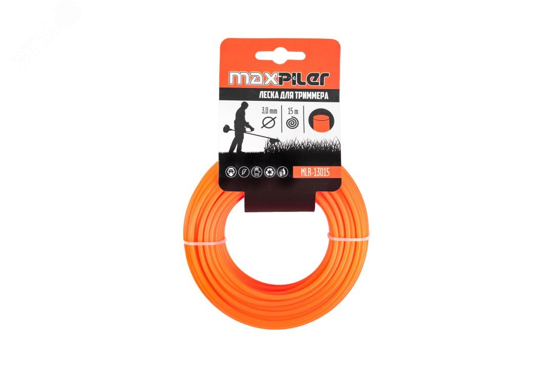 Изображение товара Леска для триммера 3.0мм 15м круглая оранжевая P.I.T.
