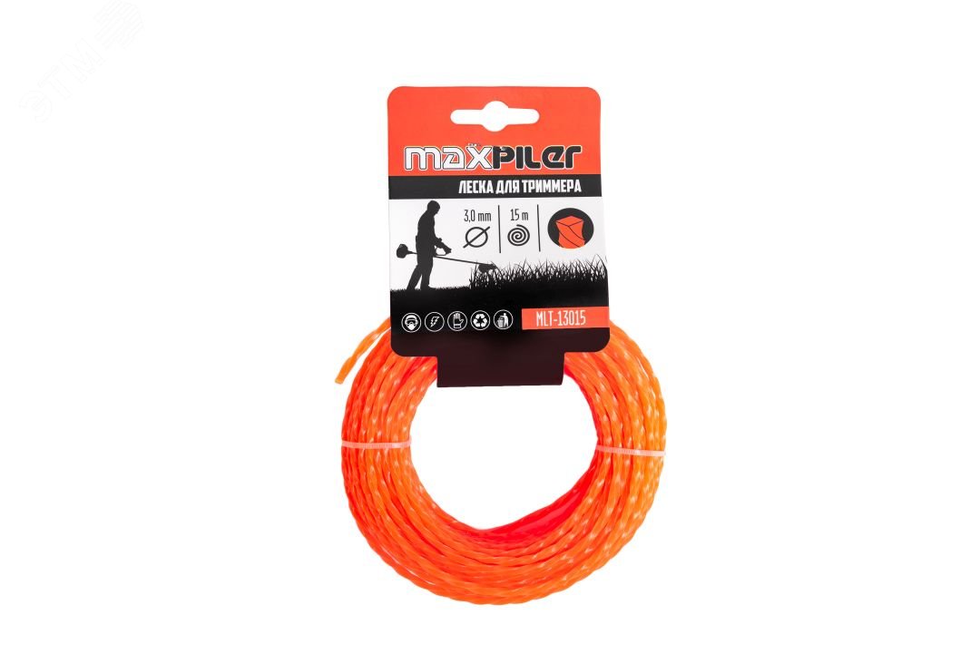 Изображение товара Леска для триммеров MaxPiler 3.0мм 15м квадрат крученый