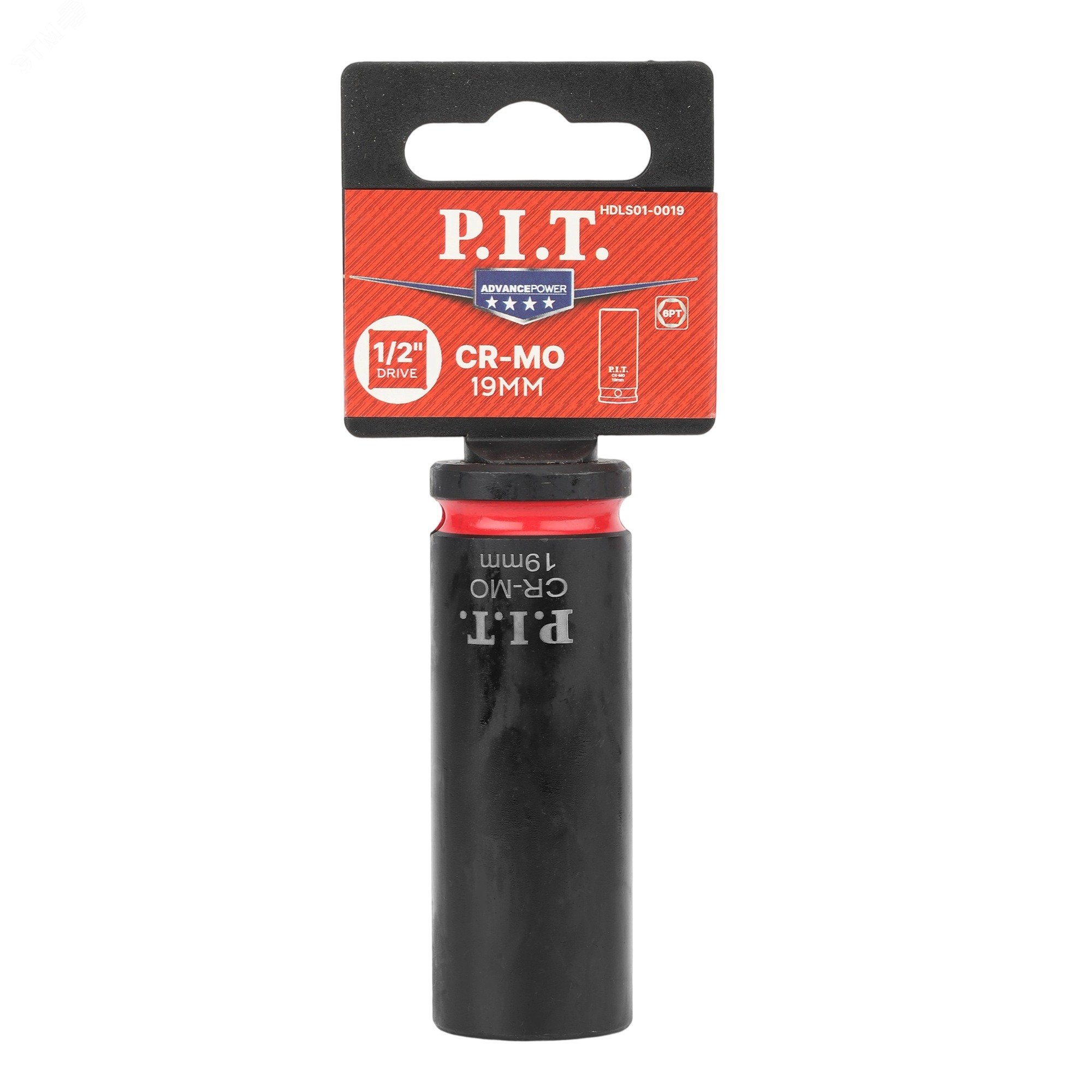 Изображение товара Головка торцевая ударная P.I.T. HEX 19мм 1/2" макс 240Нм 42CrMo