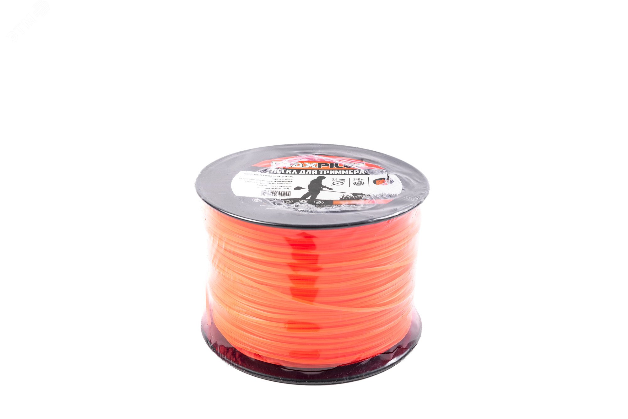 Изображение товара Леска для триммера 2.4 мм, звезда, 325 м в катушке, оранжевый цвет