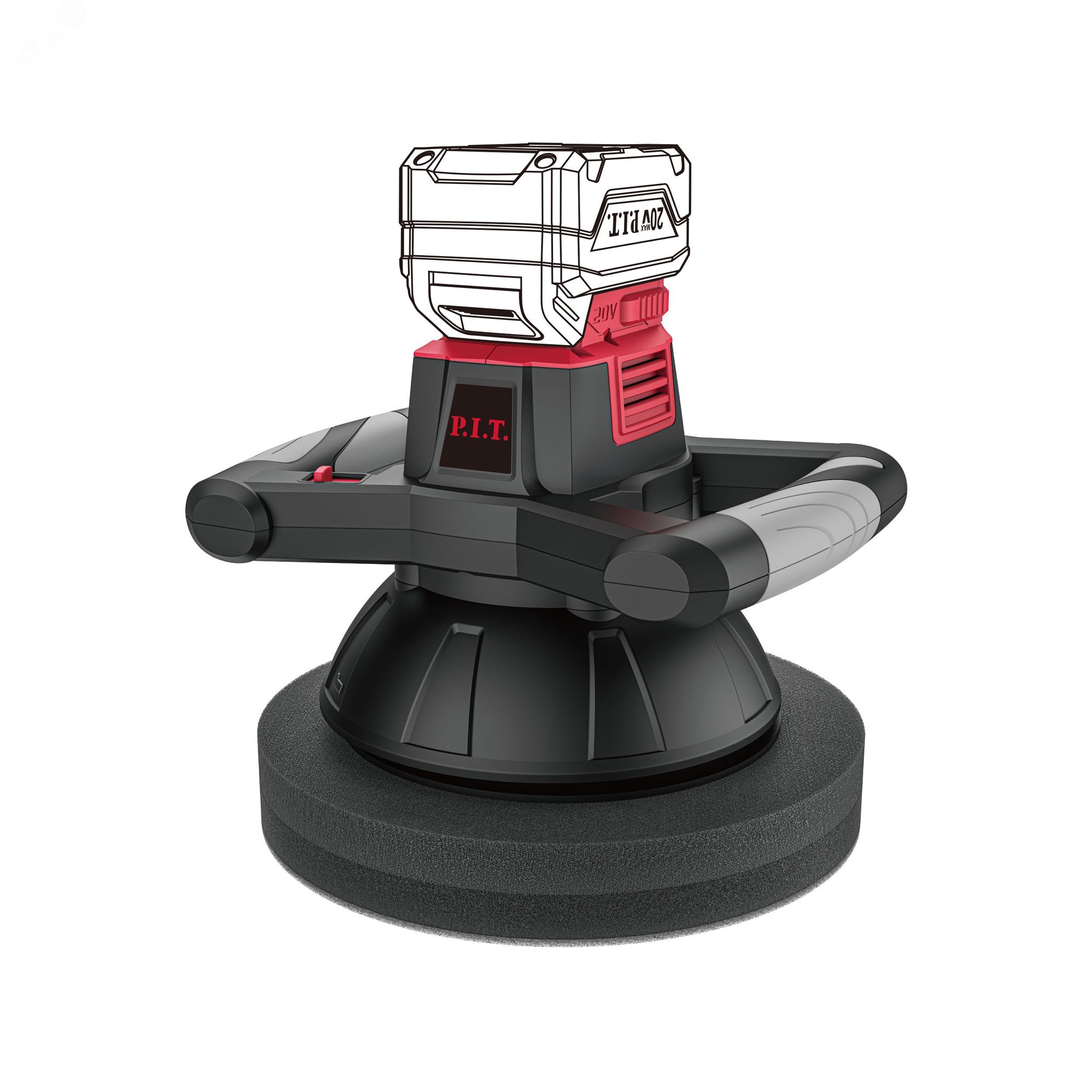 Изображение товара Аккумуляторная шлифмашина полировальная P.I.T. PPO20H-250A 20В диск 254 мм