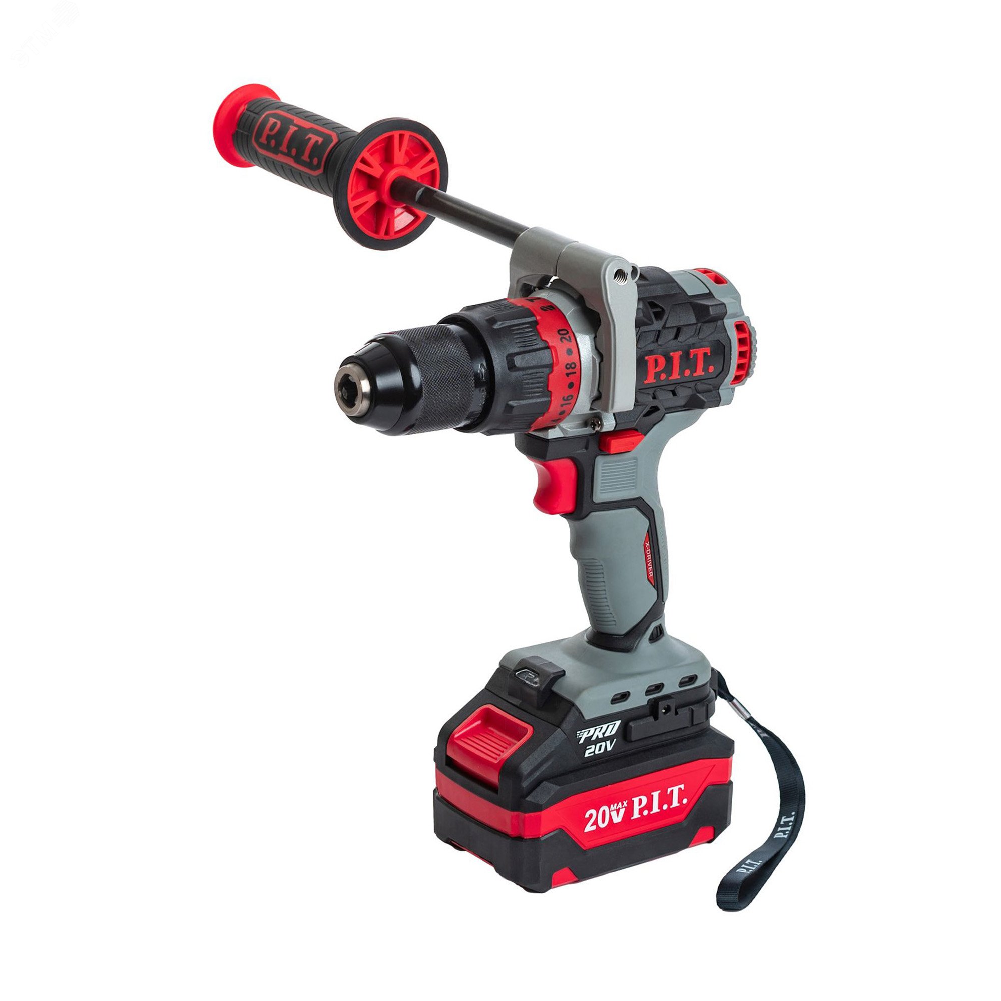 Изображение товара Аккумуляторная ударная дрель P.I.T. PSB20H-13C/2 X-DRIVER 20В, 110Нм, кейс