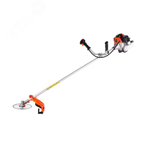 Изображение товара Триммер бензиновый (3,2л.с, 56 см, 2-т, диск 40 зуб, ремень, неразъемная штанга) (шт)