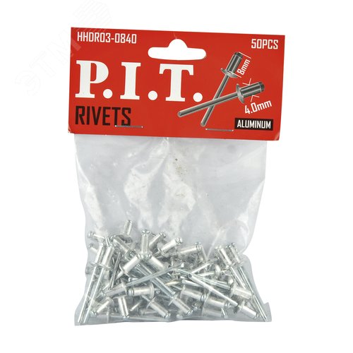 Изображение товара Заклепки алюминиевые 4.0x8 мм, 50 шт в уп. (уп)