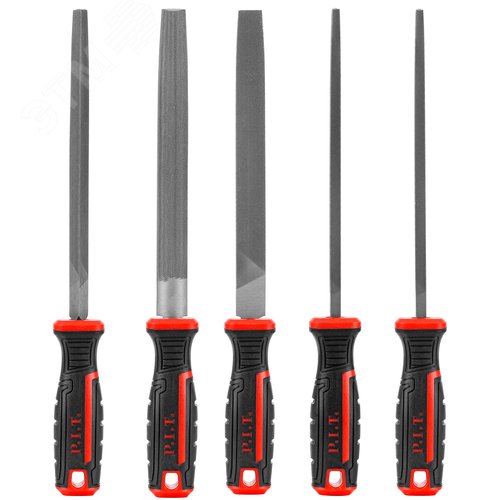 Изображение товара Набор напильников с двухкомпонентной рукояткой (5шт, №2, 300/200 мм, 2-я насечка) (уп)