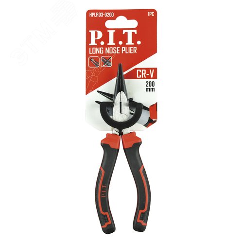 Изображение товара Длинногубцы P.I.T. HPLR03-0200 (200 мм, двухкомпонентные рукоятки) (шт)
