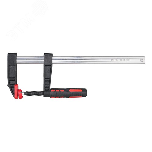 Изображение товара Струбцина винтовая (тип F, 300 мм, двухкомпонентная рукоятка) (шт)