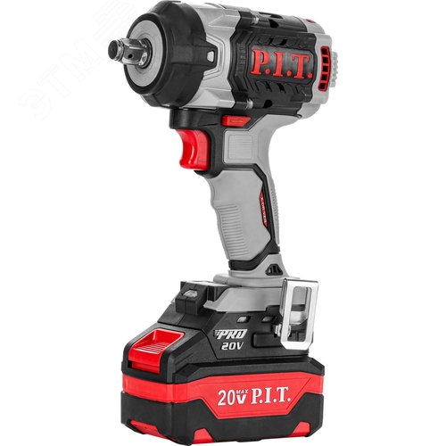 Изображение товара "Гайковерт IMPACT аккум. бесщеточный P.I.T. PIW20H-600A/2 (20В, 600Нм, 1/2"", 3ск, 0-2800уд/мин,2х4Ач)" (шт)