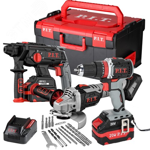 Изображение товара Набор инструментов аккумуляторный (УШМ PWS20H-125B, дрель PSB20H-10C, перфоратор PBH20H-22B) (шт)