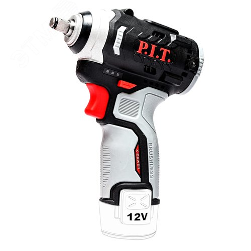 Изображение товара "Гайковерт IMPACT аккум. бесщеточный P.I.T. PIW12K-120A SOLO (12В, 120Нм, 3ск, квадр 3/8"", 0-3400 уд)" (шт)