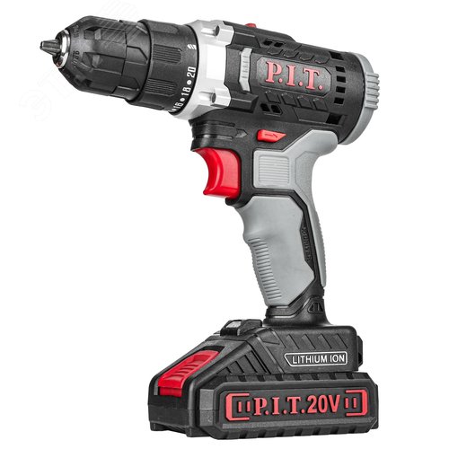 Изображение товара Дрель аккумуляторная (20В, 30Нм, 2ск, 0-350/1350, БЗП 10мм, 2 акб 1,5Ач, ЗУ, кейс) (шт)