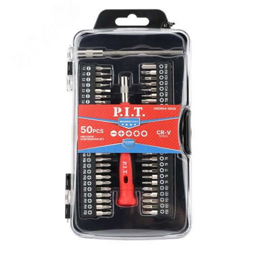 Изображение товара Набор бит для точных работ с рукояткой P.I.T. ADVANCE HSDR04-0050 (50шт, рукоятка, удлинитель, кейс) (шт)