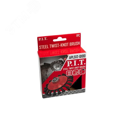 Изображение товара Кордщетка коническая P.I.T. 100x0,5мм, стальная крученая проволока, резьба M14 (APLS12-Q100) (шт)