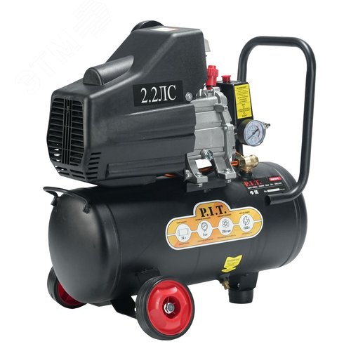 Изображение товара Компрессор электрич. масляный P.I.T. PAC24-C (1,5кВт, 2,2лс, 206 л/мин, 24л, 1 выход, евро.) (шт)