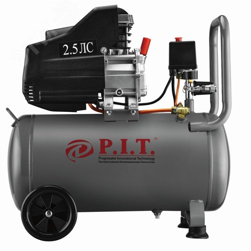 Изображение товара Компрессор электрич. масляный P.I.T. PAC50-C (1,8кВт, 2,5лс, 206 л/мин, 50л, 2 выхода, европерех.) (шт)
