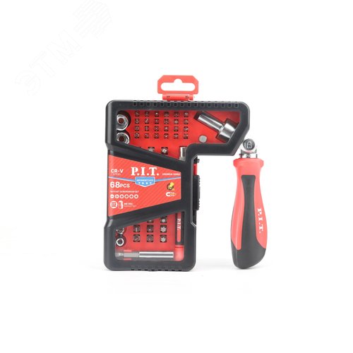 Изображение товара Набор бит и головок с рукоятками P.I.T. ADVANCE HSDR04-0068 (68шт, 2 рукоятки, 2 адаптера, кейс) (шт)