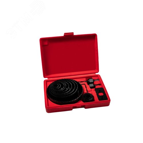 Изображение товара Набор кольцевых пил по дереву P.I.T. 15 шт, 19-127мм, глубина 25мм, адаптер, кейс (AWOD05-0015) (шт)