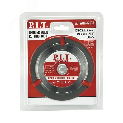 Изображение товара Диск пильный по дереву для УШМ P.I.T. 125x22,2x2,2 мм 3T (ACTW06-125T3) (шт)