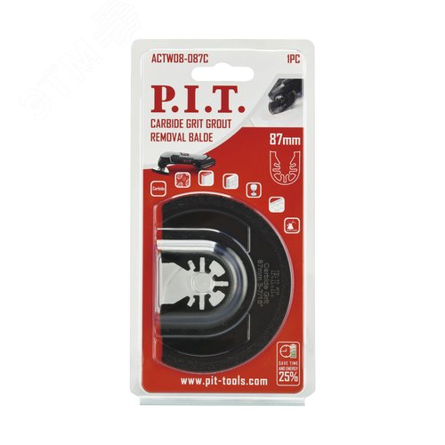 Изображение товара Насадка карбидная для реноваторов (МФИ) P.I.T. 87мм, тротуар. плитка, кирпич, керамика (ACTW08-087C) (шт)