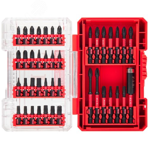 Изображение товара Набор ударных магнитных бит DRUA ASET04-0042 (42шт, биты 25мм/50мм/75мм, держатель бит, кейс) (шт)