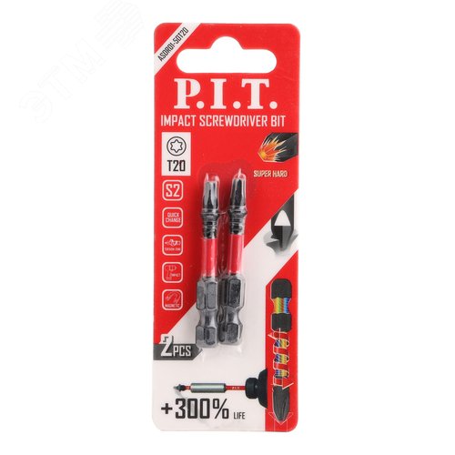 Изображение товара Биты ударные T20x50 мм 2 шт в уп. (уп)