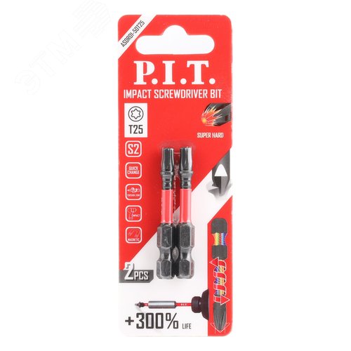 Изображение товара Бита ударная T25x50 мм 2 шт в уп. (уп)