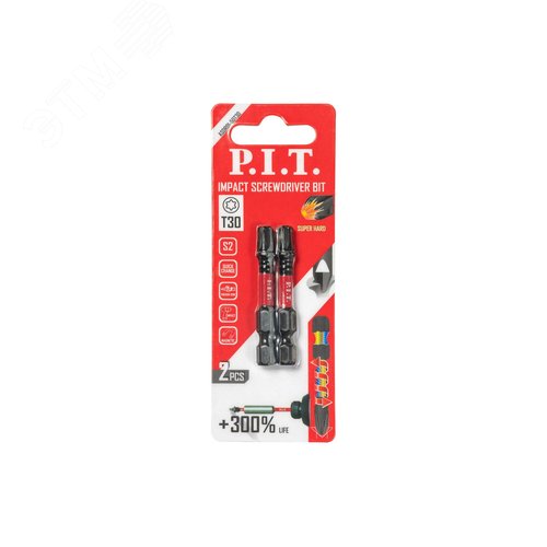 Изображение товара Бита ударная магнитная P.I.T. T30x50 мм, IMPACT, торсионная зона, 2 шт. (ASDR01-50T30) (шт)