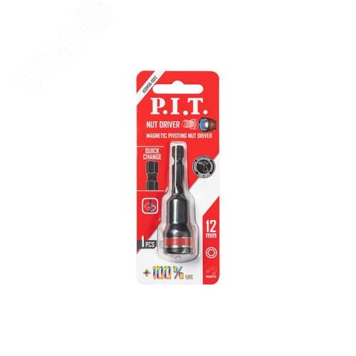 Изображение товара Бита ударная с торцевой головкой магнитная P.I.T. 65x12 мм, IMPACT, торсионная зона (ASDR06-0012) (шт)