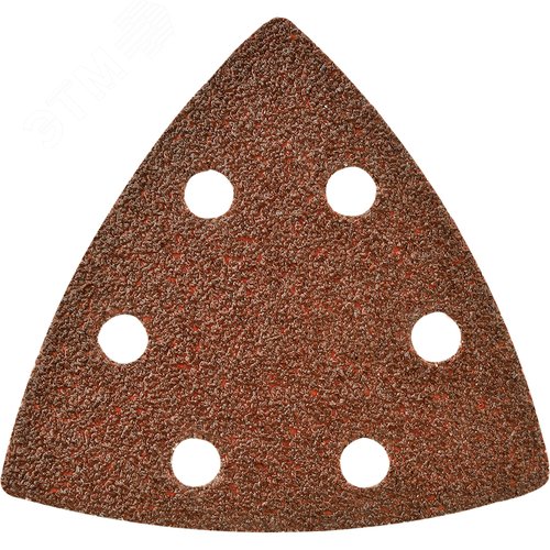 Изображение товара Лист шлифовальный дельтавидный P.I.T. 93x93x93 мм P80, 6 отв., липучка, 5 шт в уп. (APLS07-D0080) (шт)