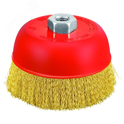 Изображение товара Кордщетка чашечная P.I.T. 150x0,3мм, латунированная витая проволока, резьба M14 (APLS12-M150) (шт)