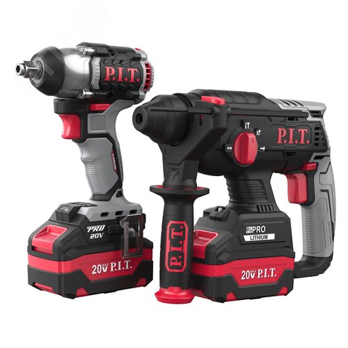 Изображение товара Набор аккумуляторных инструментов перфоратор PBH20H-22B, гайковерт PIW20H-300B) (шт)