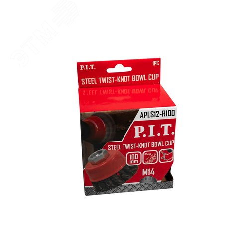 Изображение товара Кордщетка чашечная P.I.T. 100x0,5мм, стальная крученая проволока, резьба M14 (APLS12-R100) (шт)