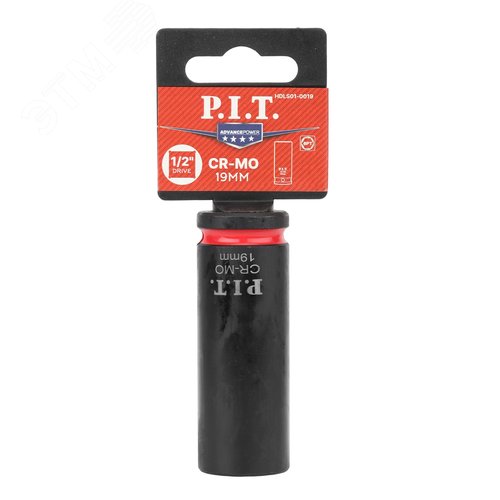 Изображение товара "Головка торцевая ударная P.I.T. ADVANCE HDLS01-0019 (HEX 19мм, 1/2"", макс. 240Нм, 52х78мм, 42CrMo)" (шт)