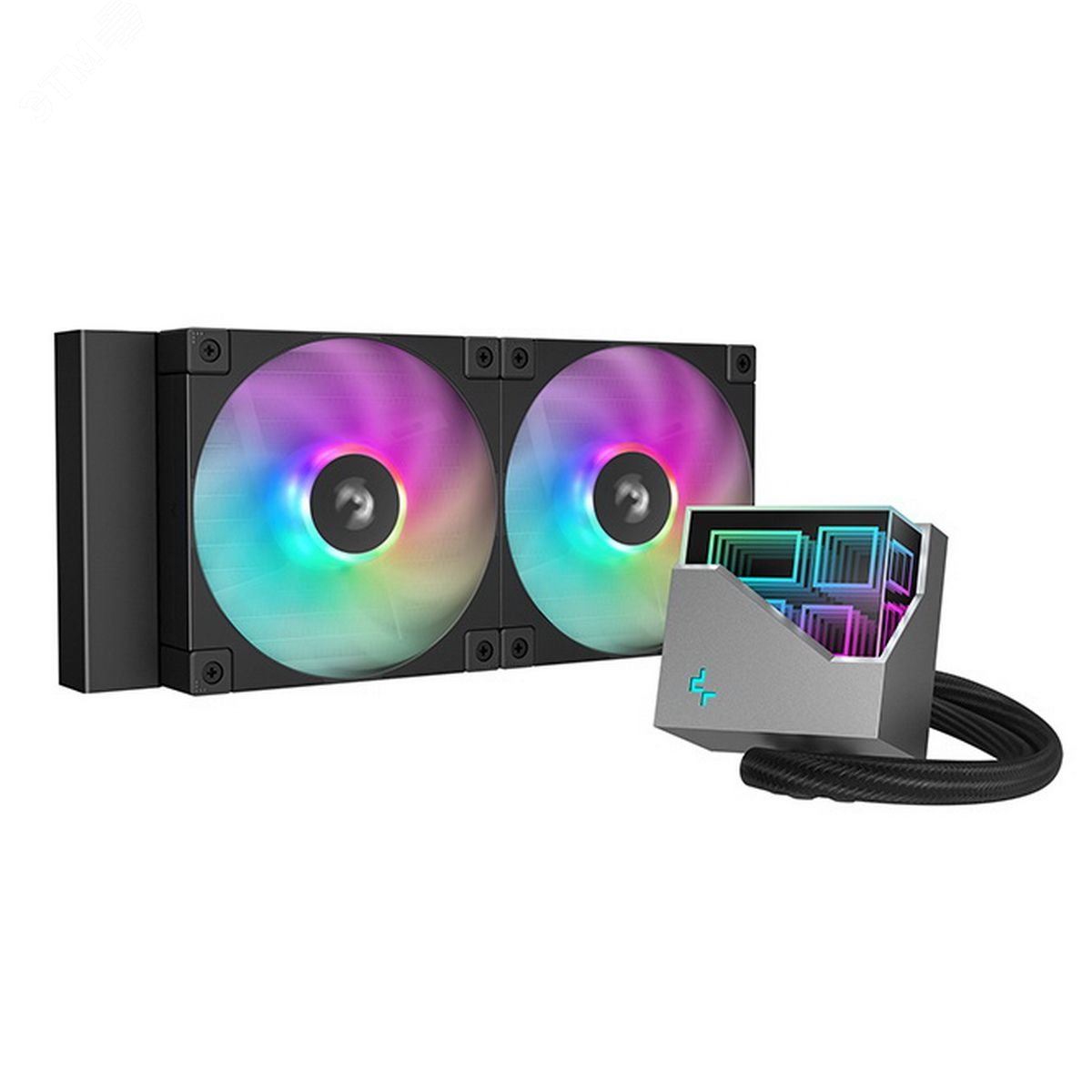 Изображение товара Жидкостная система охлаждения LGA1700/1200/115x, AM4/AM5, 240 мм, 2400 об/мин, ARGB, TDP 280 Вт, чер (шт)