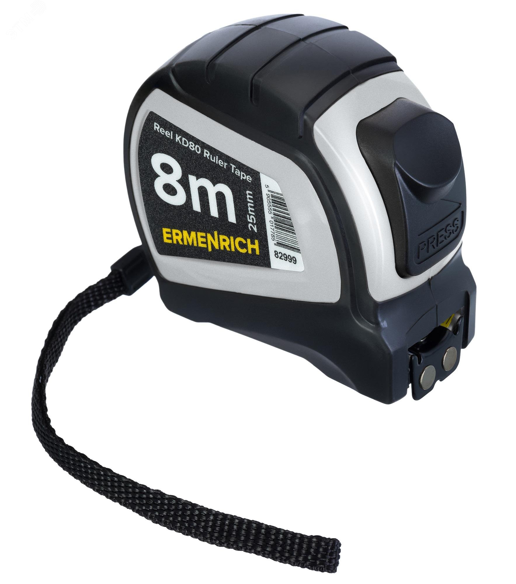 Изображение товара Рулетка Reel KD80 8 метров с магнитным зацепом и автостопом для строительных и бытовых работ