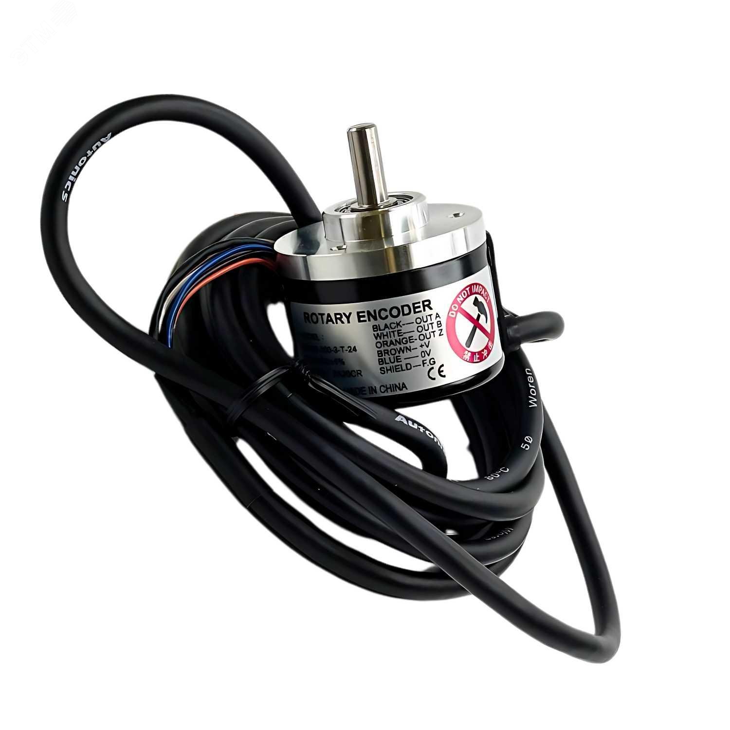 Изображение товара Инкрементальный энкодер Autonics E40S6 40мм с выступающим валом 200 имп/об 24В