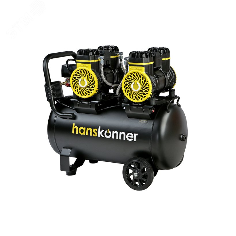 Изображение товара Компрессор воздушный безмасляный Hanskonner 2*1450Вт 500л/мин 50л 8 бар Изображение товара Компрессор воздушный безмасляный Hanskonner 2*1450Вт 500л/мин 50л 8 бар
