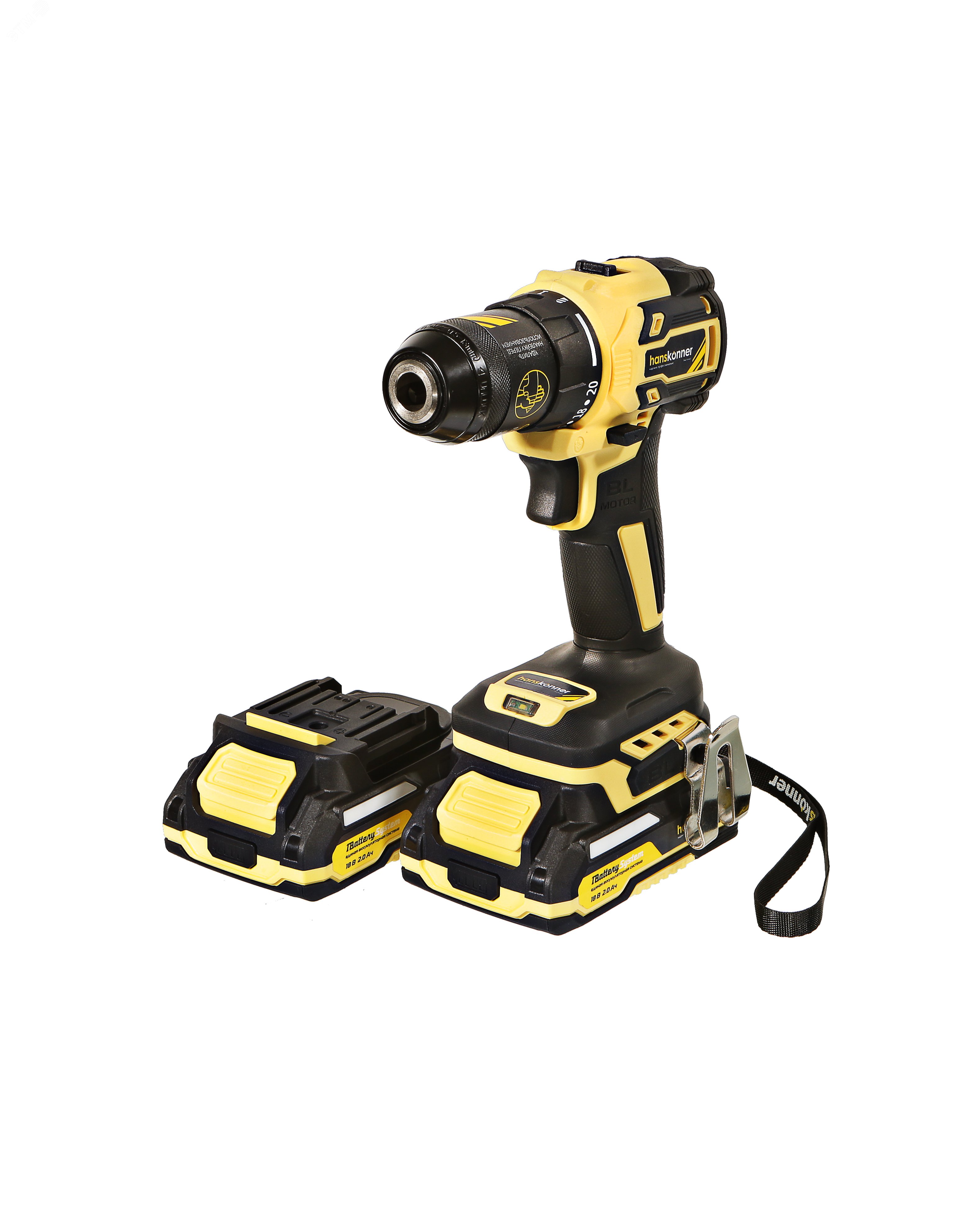 Изображение товара Аккумуляторная дрель-шуруповерт Hanskonner HCD2065BLС 18 В, 65 Нм, 2 Аккумулятора, кейс