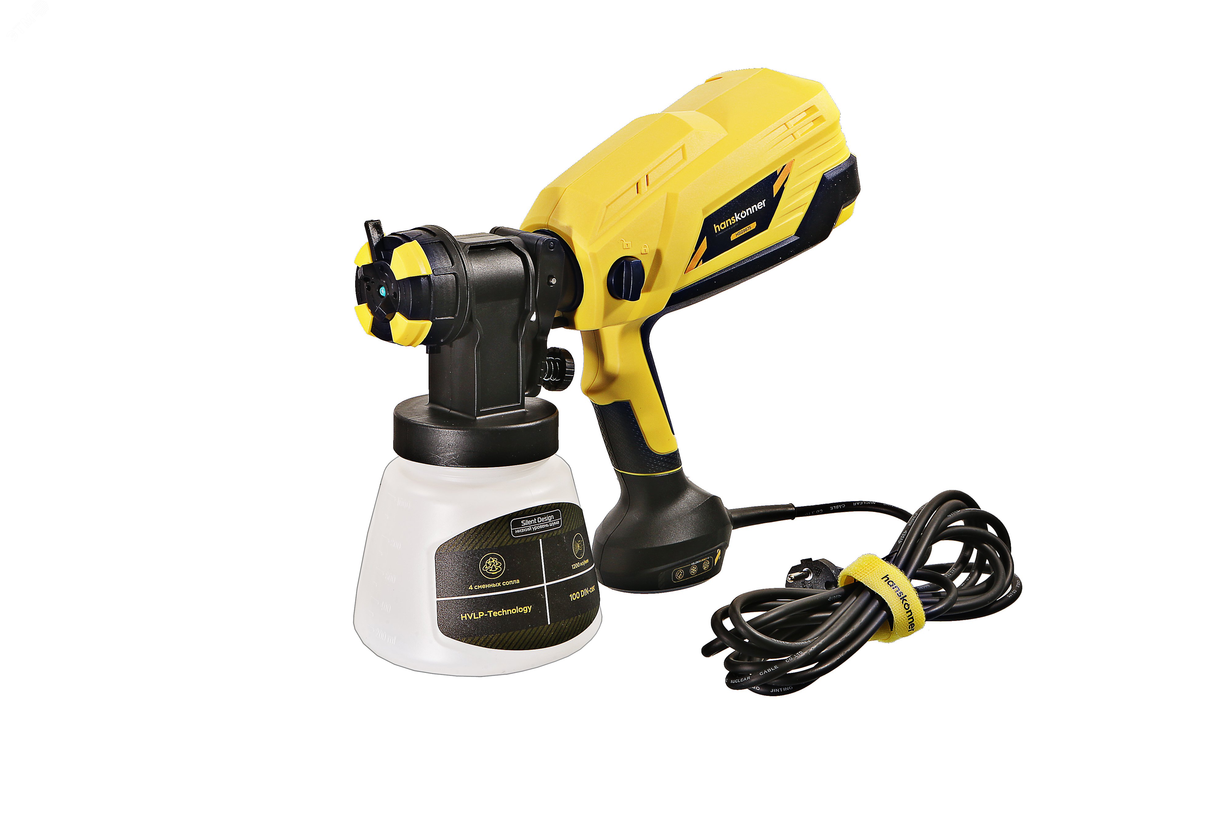 Изображение товара Краскопульт электрический 750 Вт HVLP 1200 мл/мин 4рядных форсунки