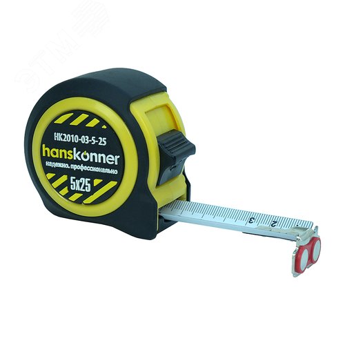 Изображение товара Рулетка с двумя стопами корпус на 32% компактнее стандартного мощный магнит 5м X 25мм (шт)