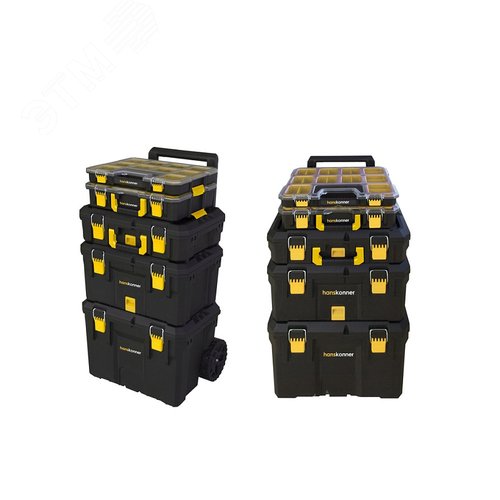 Изображение товара Набор ящиков системы хранения HANSTORAGE PLUS (5шт) на колесах (упак)