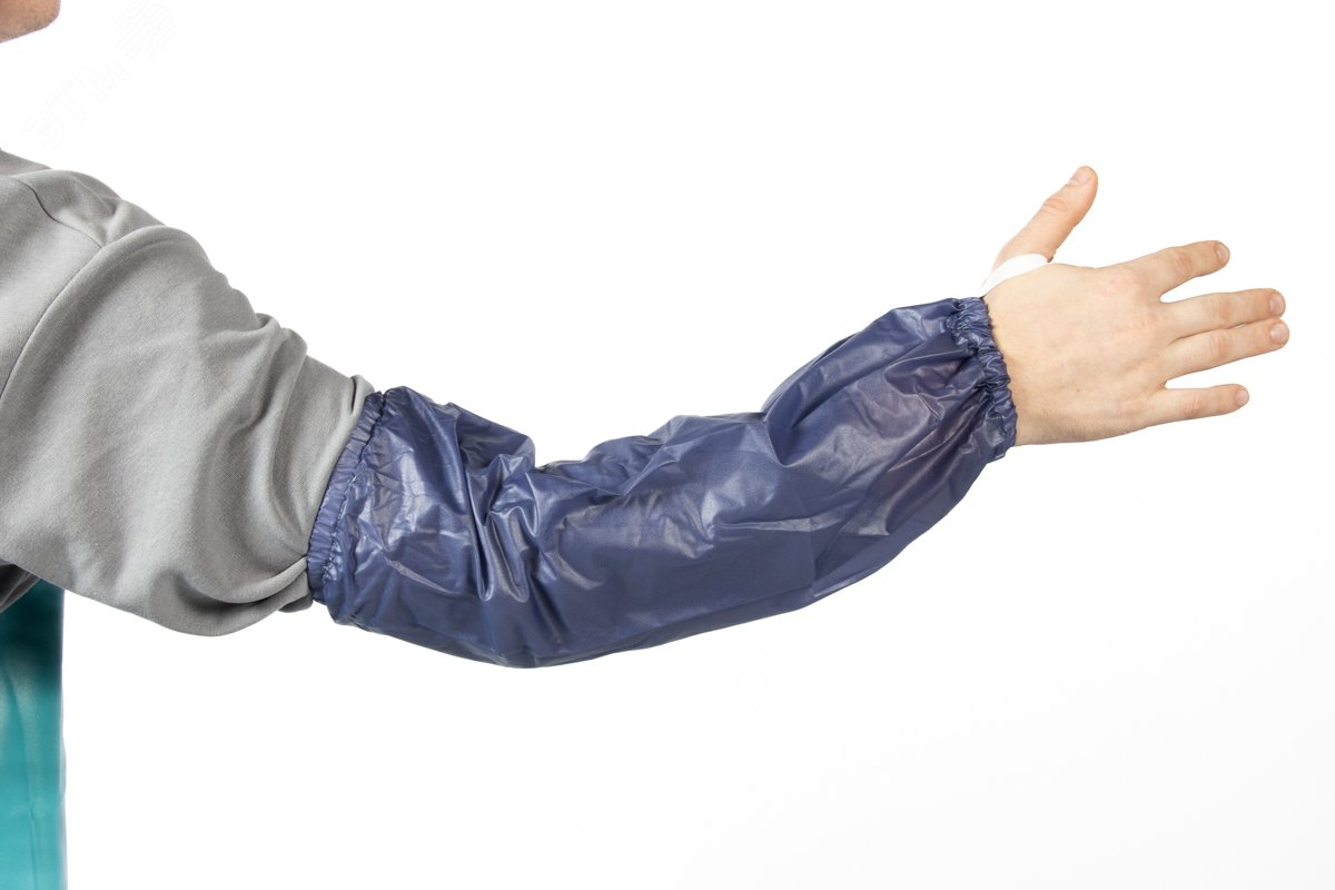 Изображение товара Защитные нарукавники JetaSafety ChemTech Long синие 57 см для химической защиты