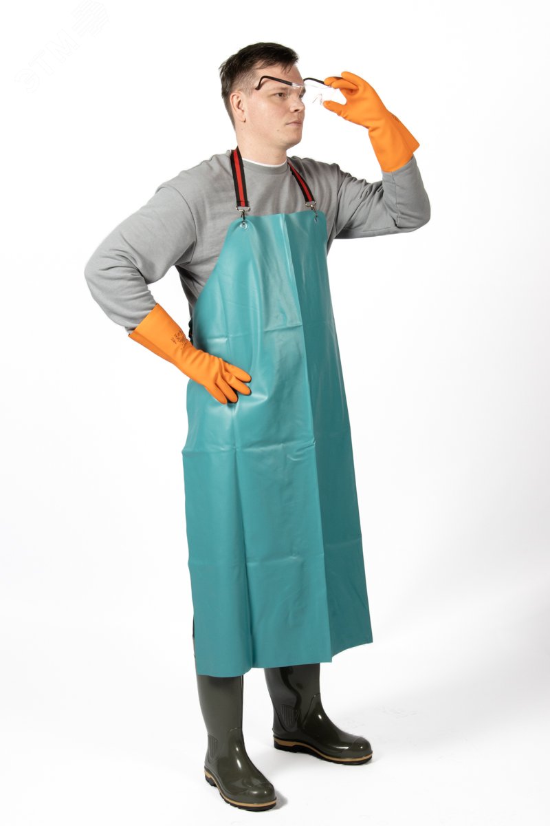 Изображение товара Защитный фартук из ПВХ 0,5мм 113х84см зеленый ChemTech A-Max