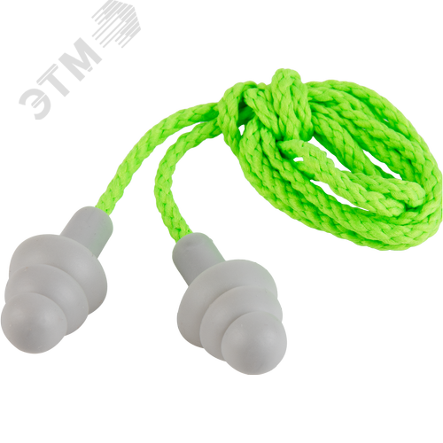 Изображение товара Беруши многоразовые из термопластичной резины со шнурком -Fit , бокс (пар)