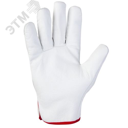 Изображение товара Кожаные рабочие перчатки Smithcraft, манжета свободная, белый, размер 09/L (12 пар) (пар)