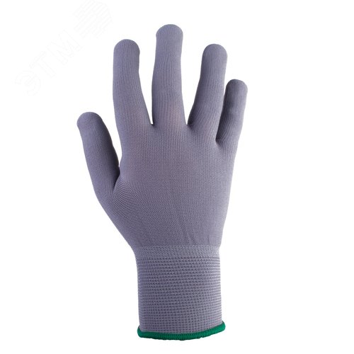 Изображение товара Серые легкие бесшов. перчатки, нейлон, размер S (12пар) (упак)