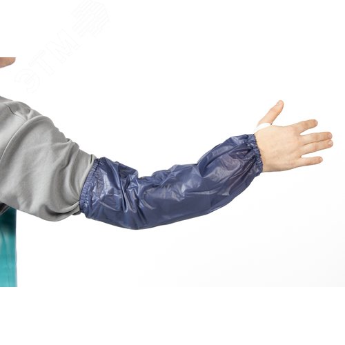 Изображение товара Нарукавники защитные JetaSafety ChemTech Long синие, 57 см (пар)