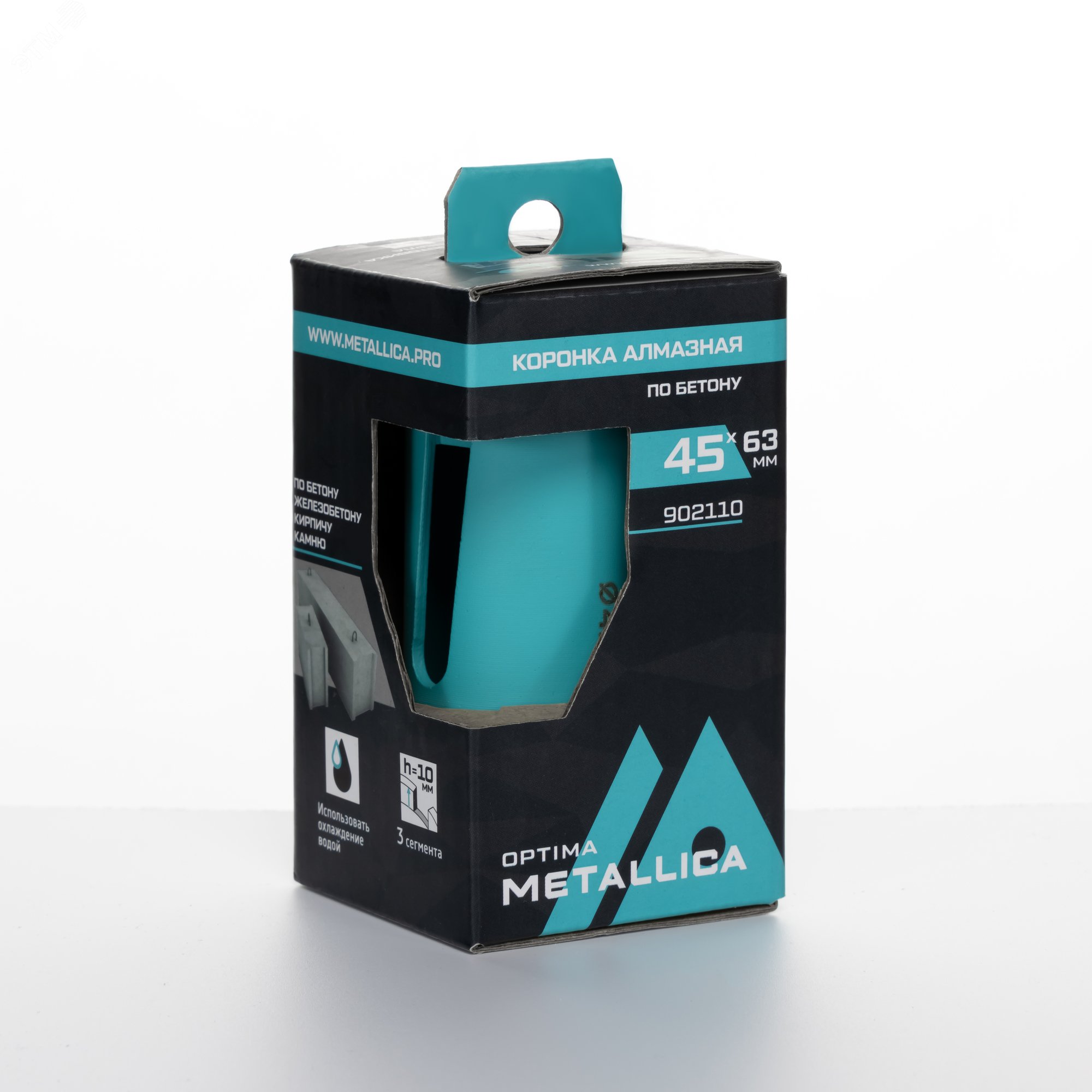 Изображение товара Коронка алмазная сегментная 45x63 мм, М16, без хвостовика, по бетону (шт)