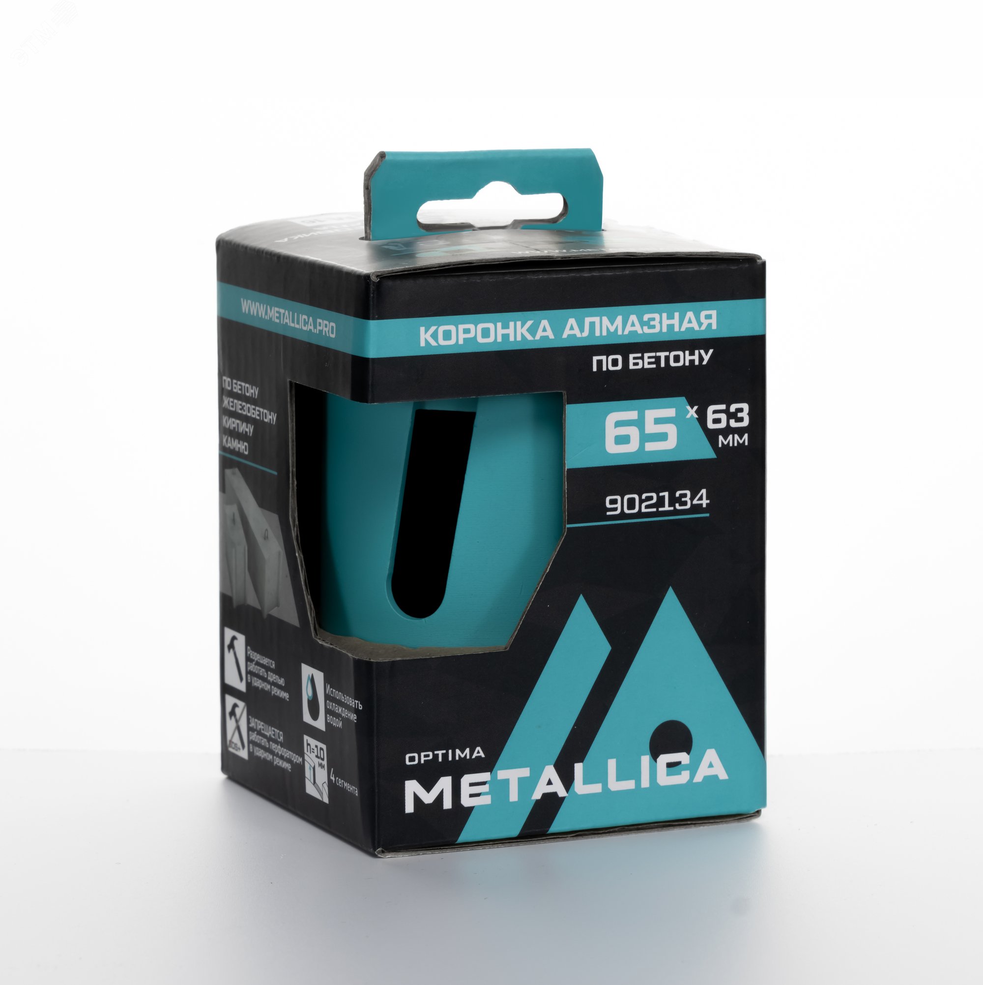 Изображение товара Коронка алмазная сегментная 65x63 мм, М16, без хвостовика, по бетону (шт)